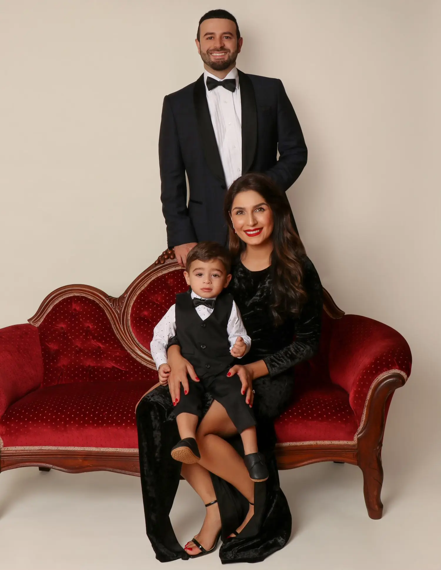 Dr. Araz Amedy, Dr Homa Amedi and their son. Nashville Dentures and Implants.